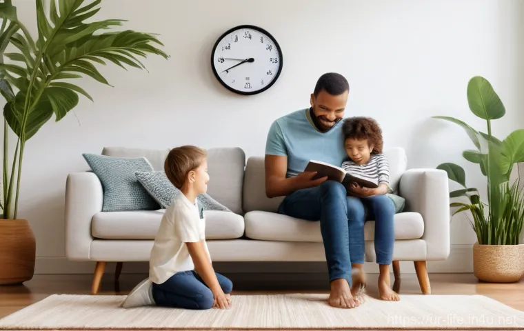 최고의 스마트 온습도계 추천 - **Prompt 1: Family Comfort in a Smart Home**
"A cozy, brightly lit modern living room scene. A f...